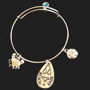 Silver bangle adjustable bracelet